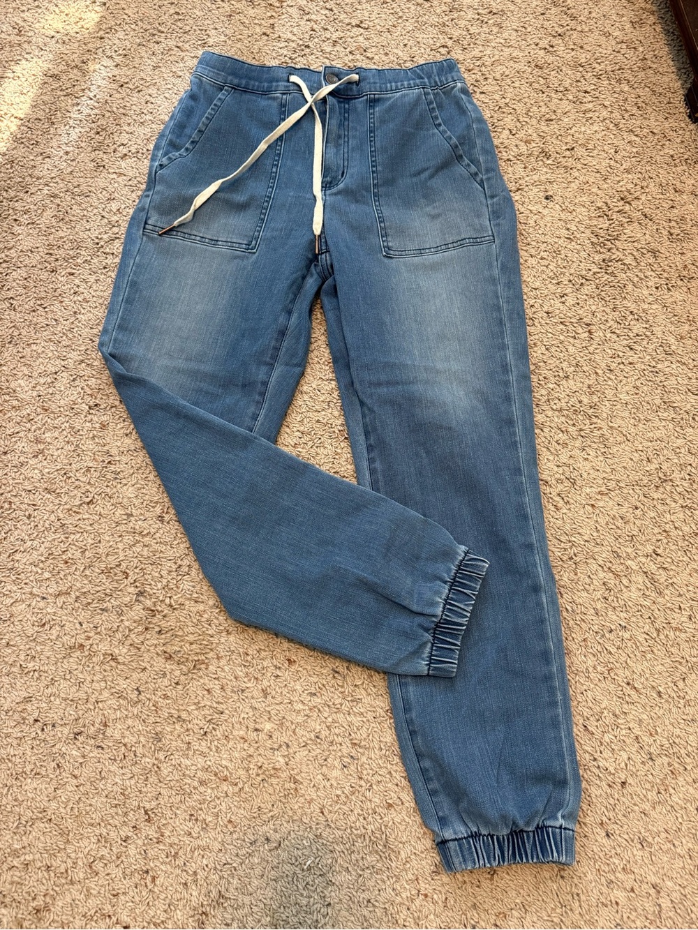 Women's Yoga Denim Jogger Jeans with Drawstring Waist